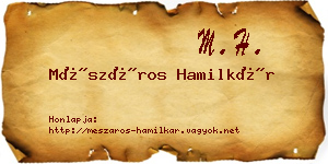 Mészáros Hamilkár névjegykártya